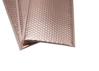 Rose Gold Metallic Bubble Wrap rayée enveloppe l'estampillage chaud