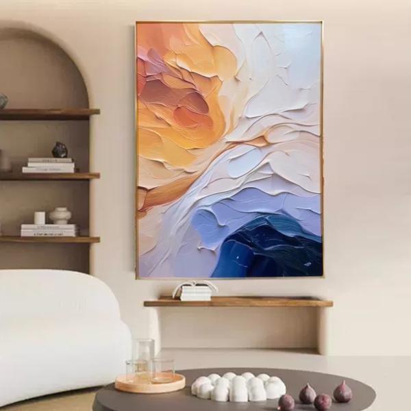 Customized Abstract Colorful Hand Painted Oil Painting 3D Wall Art For Home Decoration