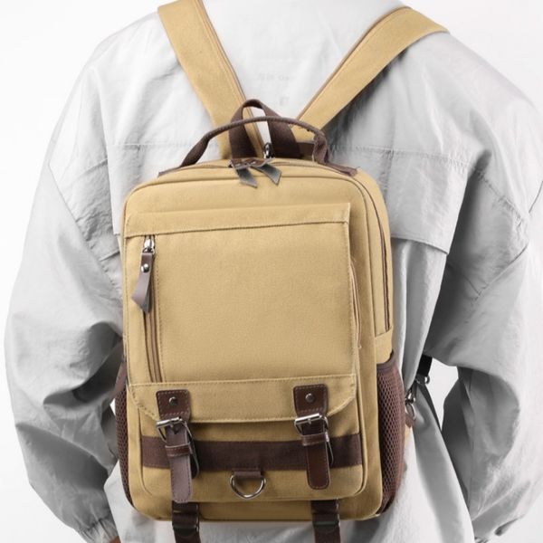 Colefa Double to Single Shoulder Manufacturer Canvas Youth Chest Bag Daypack Commuting Unique Style Multi-compartment Backpack