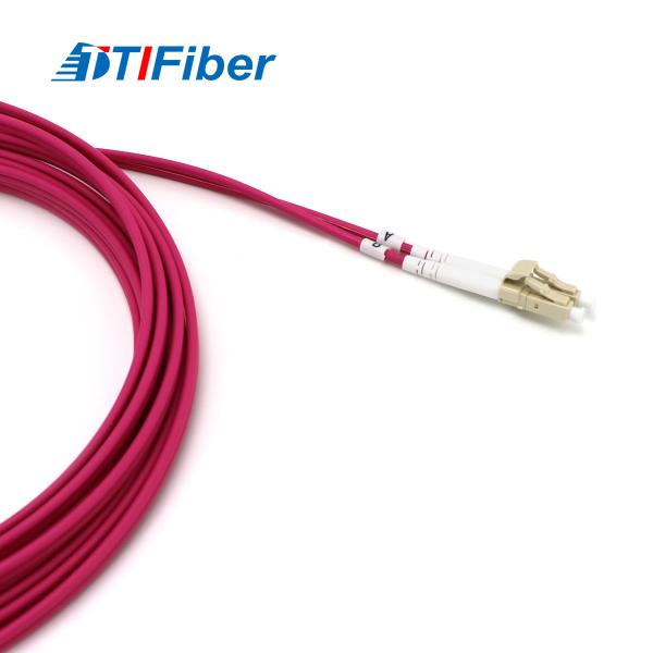 Duplex OM4 Erica Violet Color Jacket Fiber Optic Patch Cord Multimode