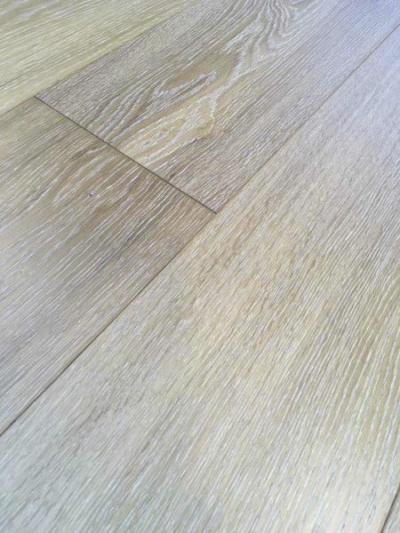 smoked and white washed oak engineered flooring, prefinished with UV lacquer