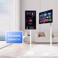 Écran tactile Qtenboard Smart Mobile Rolling TV haut-parleur à batterie intégrée Tablette de télévision portable Android