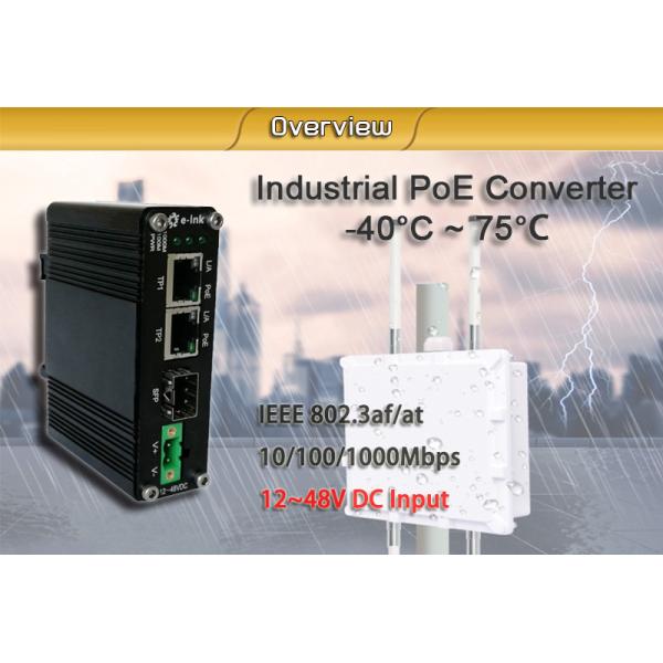 Mini Industrial Ethernet Fiber Media Converter 1 Port 100/1000X SFP To 2 Port 10/100/1000T 30W