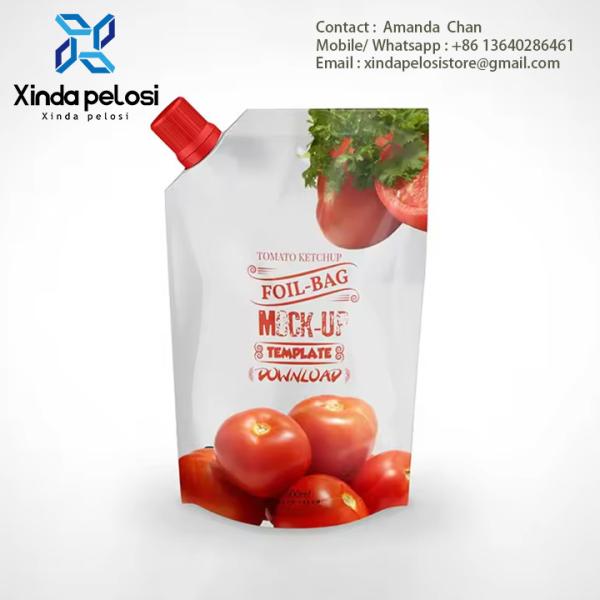 Bolsas de embalaje de boquilla de alimentos impresas a medida Bolsas de embalaje de embalaje con boquilla