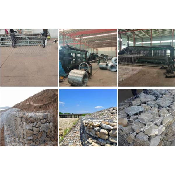 Jaulas de gaviones reforzadas con recubrimiento en polvo o Galfan para control de inundaciones, 5 mm, 2.5*1*1m