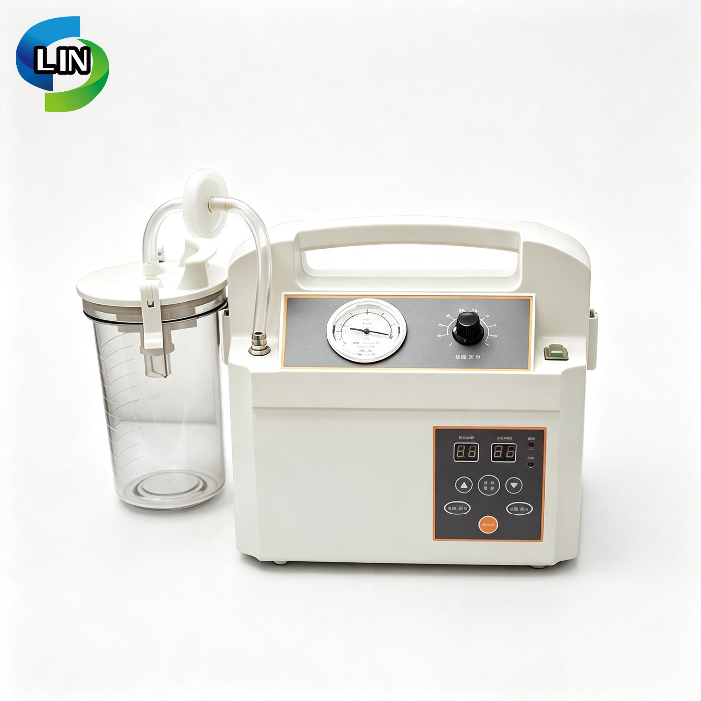 Medical negative pressure aspirator with maximum vacuum degree ≥32KPa (240mmHg), flow rate ≥20L/min, and noise level ≤50dB(A) for surgical and wound suction