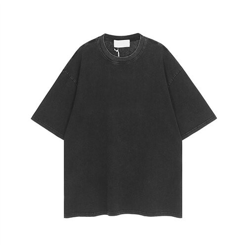 OEM maufactory  Summer Round Collar Solid Color T Shirt Male Loose Short Sleeve