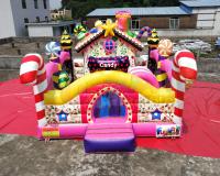 Terrain de jeu gonflable d'enfants de sucrerie de Moonwalk de rebond de glissière colorée de Chambre
