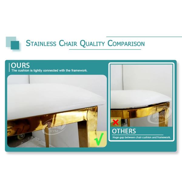 Floral Pattern Backrest Hotel Banquet Wedding Chair ODM Golden Stainless Steel