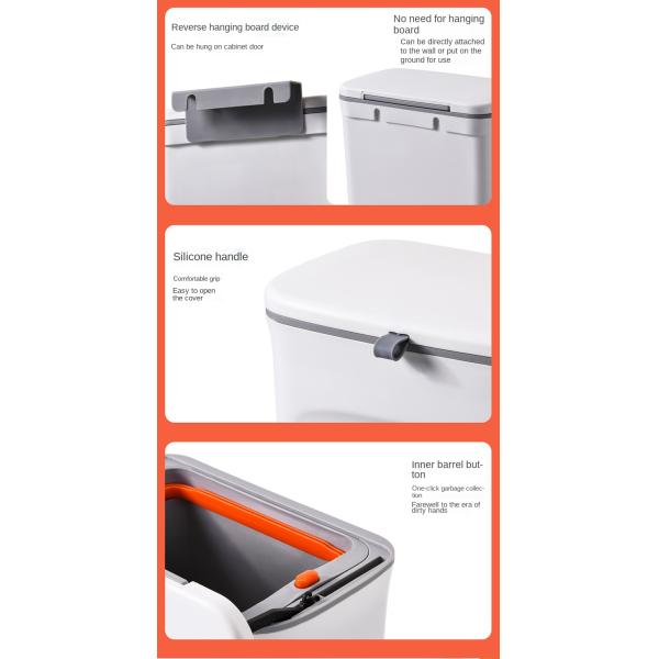 Home Cabinet Door Toilet Bathroom Living Room Kitchen Hanging Creative Sanitary Bucket Wastebasket Slide Wall Hanging Trash Can