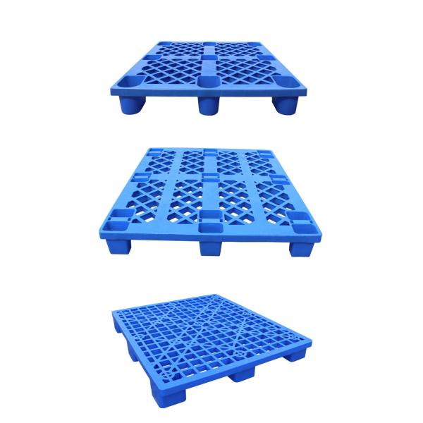 Grid Nine Feet Forklift Plastic Pallet Blue Color