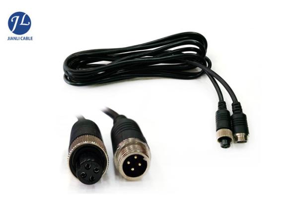 Waterproof Shielding Truck Trailer Aviation Cable , Rear View Camera 4 Pin Cable