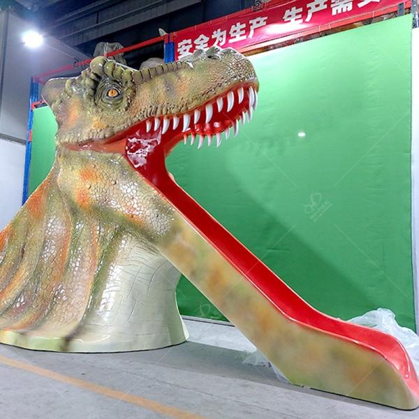 Animatronic Realistic Dinosaur Slide For Dino World / Amusement Park