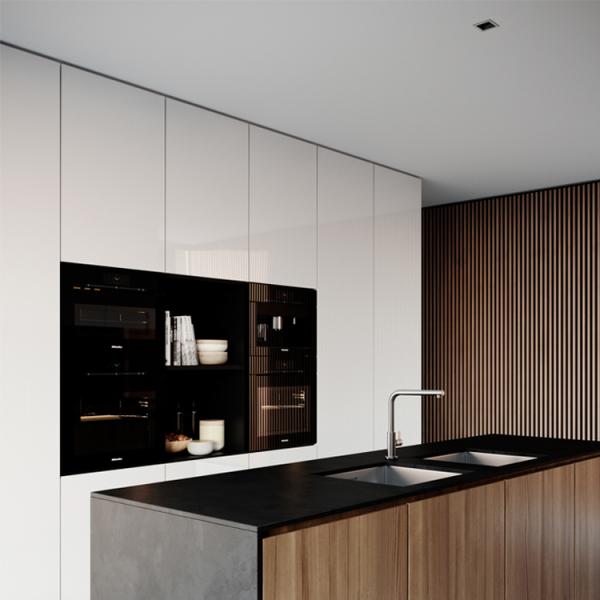 3D Stone Kitchen Cabinets With Top Hinges