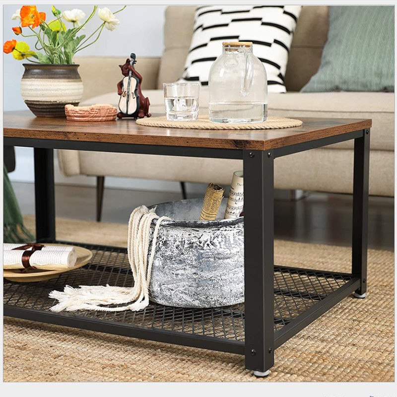 Simple Loft Style Center Table Furniture with Storage American Vintage Retro Design