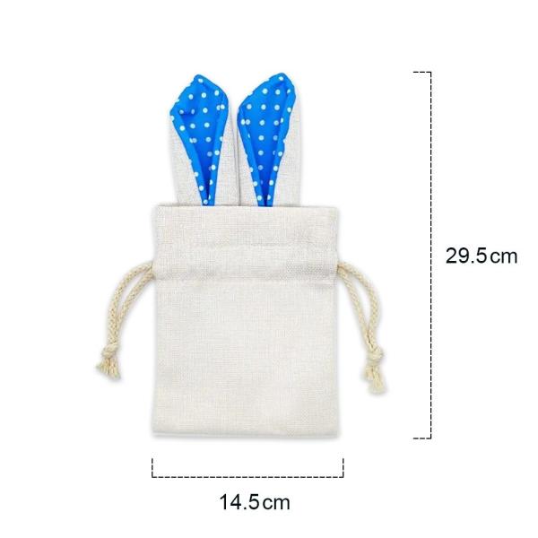 Sublimation Blanc Linen Pâques Sac à la corde de lapin Pour le jour de Pâques