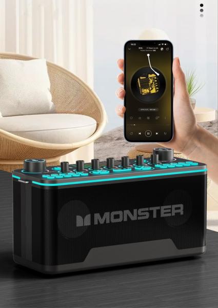 Monster SK100  RGB LED Light Multimedia Bluetooth Speaker Standby Time 6 Month 2*80w Output Power