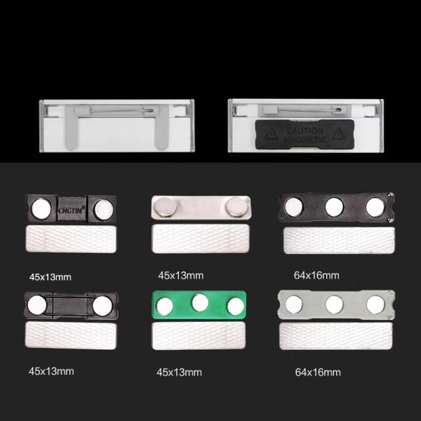 Embalagens de nome de metal magnético personalizado para encomenda de trabalho Embalagens de nome com logotipo de marca