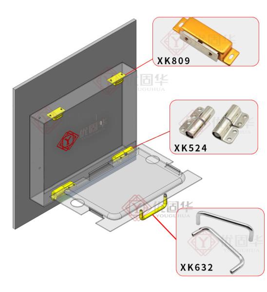 A porta magnética do hardware da mobília trava a captura da trava do armário do vestuário com parafusos
