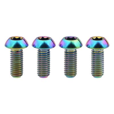 Parafusos de cabeça de flange hexagonal de liga de titânio anodizado para bicicleta