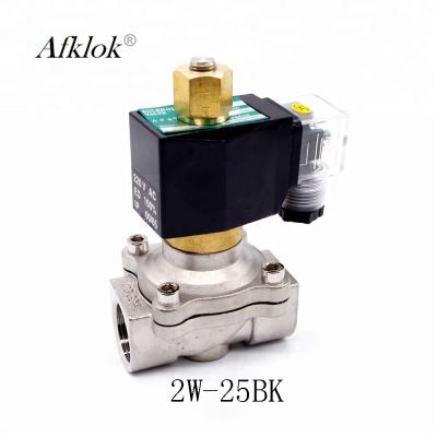 304 de aço inoxidável C.C. normalmente aberta 24V válvula de solenoide de 1 polegada para a água