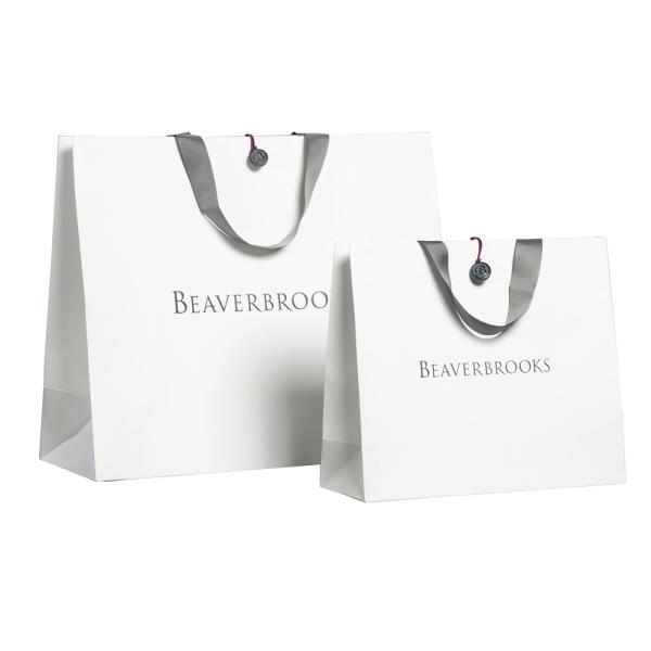 Reusable White 250gsm Boutique Paper Bags For Gift