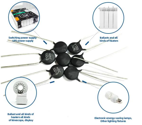 MF72 Série 16D-25 NTC Power Thermistor 16 Ohm 6A 25mm Para fontes de alimentação de comutação de alta potência