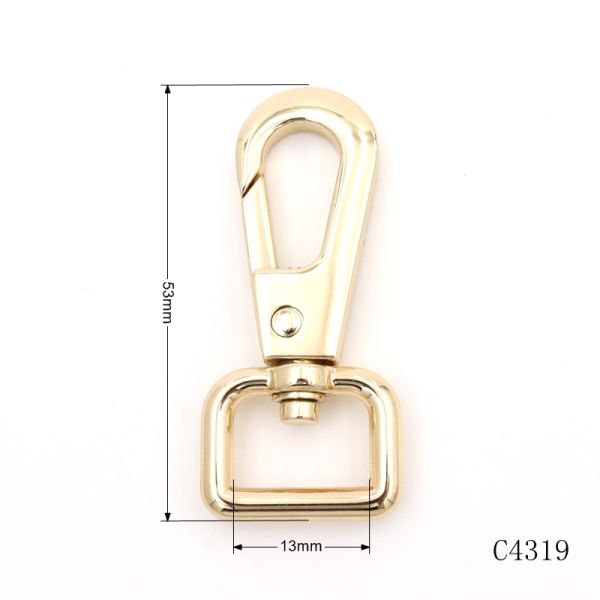 Premium 13mm Metal Snap Hook for Key Chain Clasp Small Bag Swivel Snap Hook
