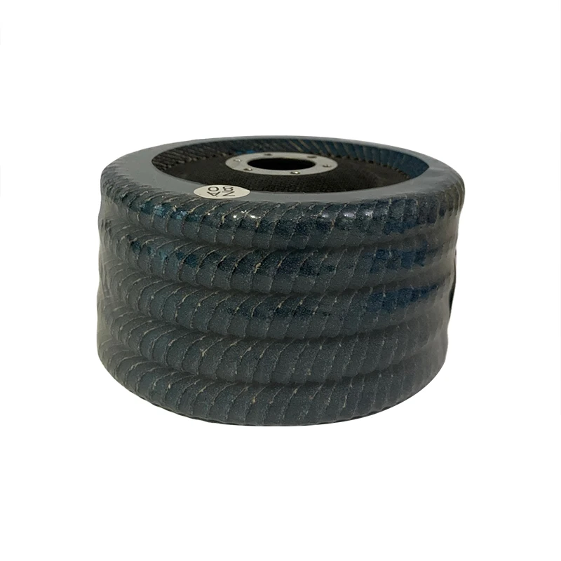 Green R Angle Silicon Carbide Abrasive Flap Disc For Curved Edge Grinding 125mm