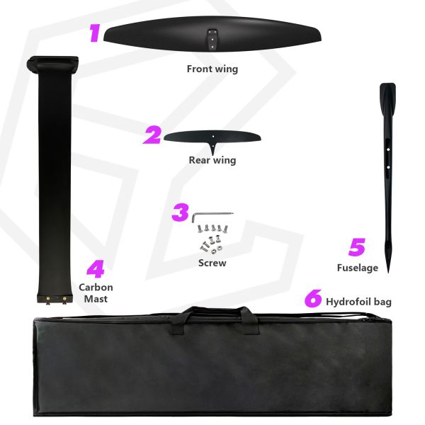PNG V2 1200 Ultra High Modulus Carbon Fiber Hydrofoil Set with Stable Glide Control and Easy Takeoff
