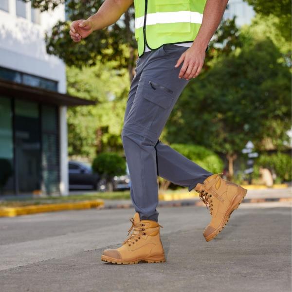 OEM Wheat PU+TPU Wok Shoes Nucuck Safety Boots Steel Toe Steel Midsole Safety Shoes Martin Work Boots