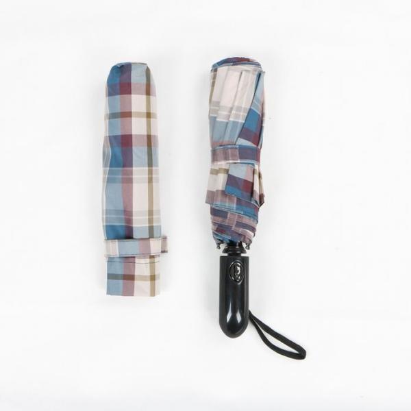 Fashion Compact Auto Open Close Umbrella With Long Black Plastic Handle