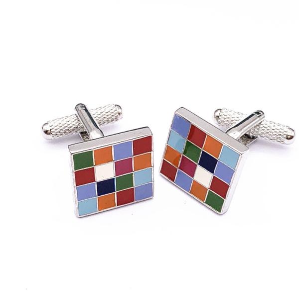 Shirt Sleeve Cufflinks , Glaring Men Gold Plated Cufflinks With Enamel