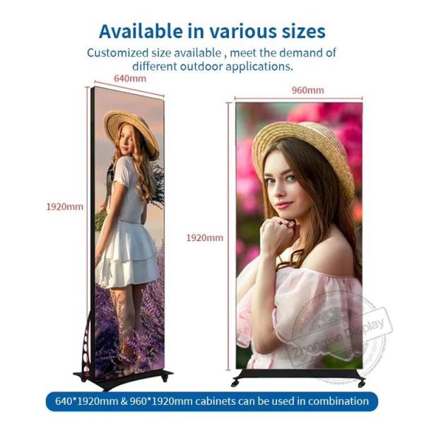 High Brightness Poster Led Display P1.86 P2 P2.5 P3 COB Indoor Commercial Floor Stand Digital LED Poster For Shopping Mall/Cinema