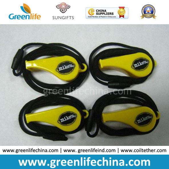 China Factory Direct Supply Colorful Standard Plastic Promotional Lanyard Whistles