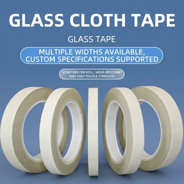 High Temperature Resistant Double Sided Glass Cloth Tape with H-Class Insulation and Clean Removal Without Residue