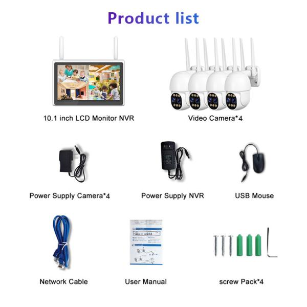 WIFI CCTV Home Outdoor Camera Surveillance System IP66 Waterproof