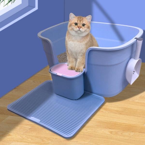 Plastic Basin Cat Toilet Box Eco Friendly Splash Proof Open Litter Box