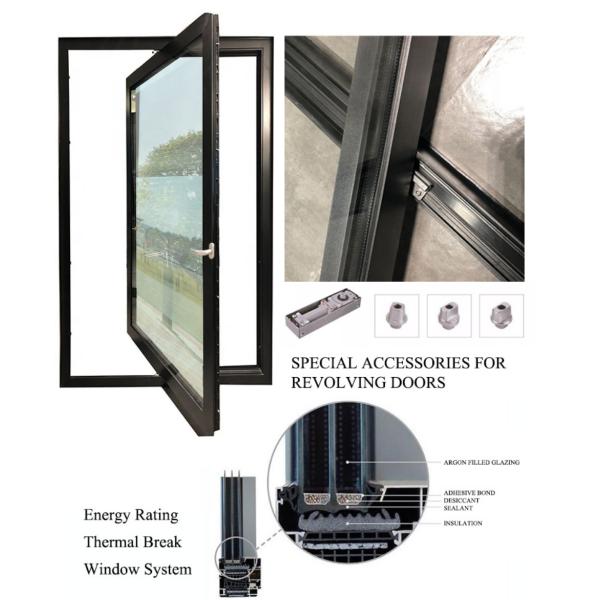 Windproof Aluminium Frame Glass Door Modern Interior Anodized Fluorocarbon Paint