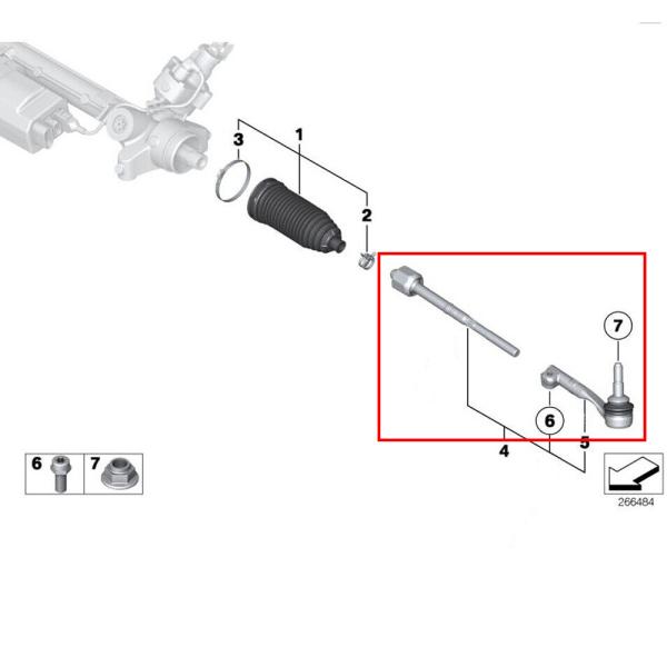 For Rolls-Royce Cullinan Left Inner & Outer Tie Rod Ball Joint OEM 32106877361 32106877362 32106880737