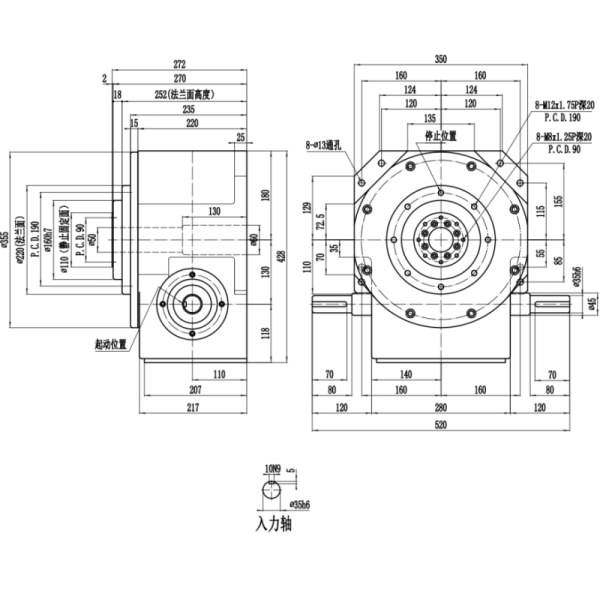 Customizable Large Hollow Shaft Cam Indexing Drive HBY-BT Series