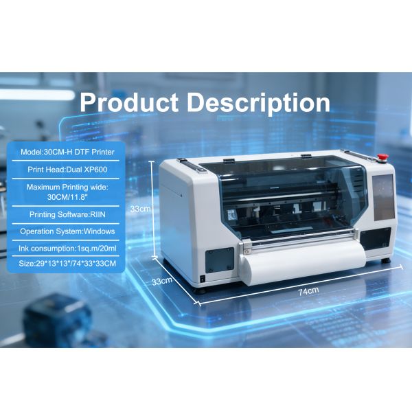 KECAI Desktop Touch Screen Roll A3 DTF Printer Dual XP600 Print Head DTF Printer Printing Machine for Cotton T-shirt Printing