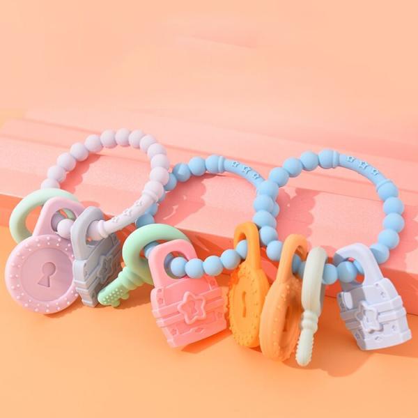 Clip amistoso Ring Teether del pacificador de la categoría alimenticia de los productos del silicón del bebé de Eco