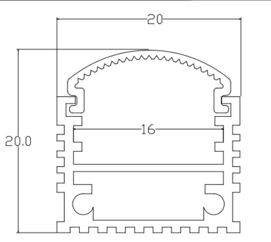 Silver U Shaped Aluminum Channel , 20x20mm Aluminum Profile For Led Light