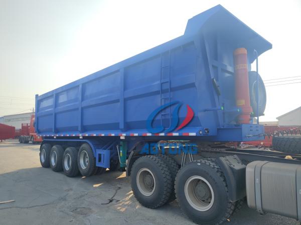 30T-60T Suspensión mecánica auto descarga camión de descarga semi remolque para transportar grava