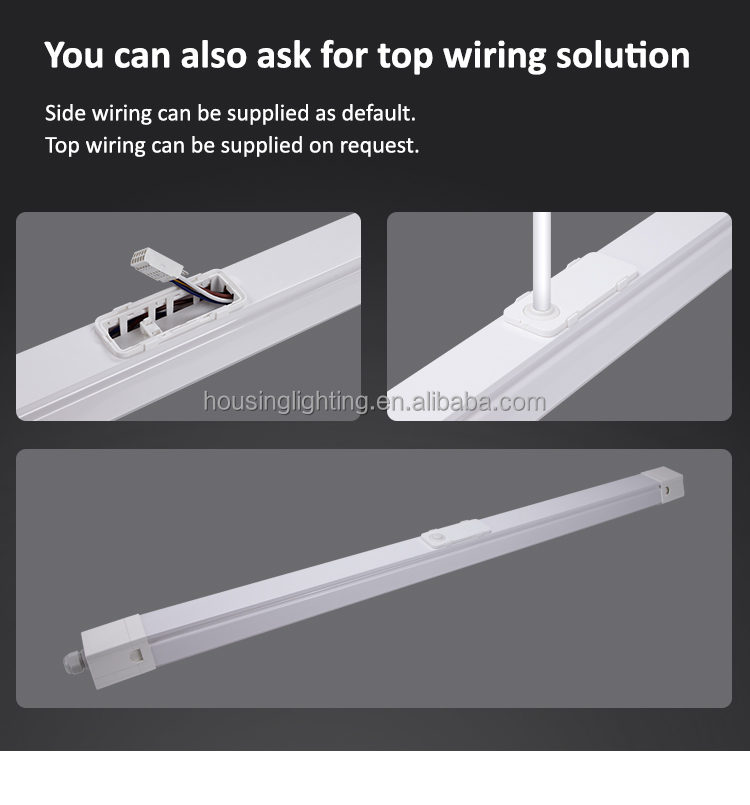 IP65 Waterproof Triproof LED Batten Light with 50000 Hours Lifespan and Dimmable Function for Commercial Use