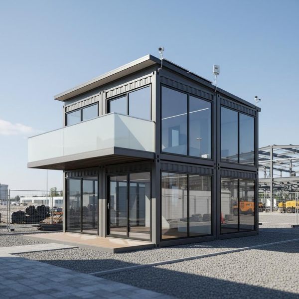 Foldable Solar Powered Mobile Container House Off Grid Light Steel Frame Remote Site Prefab Cabin