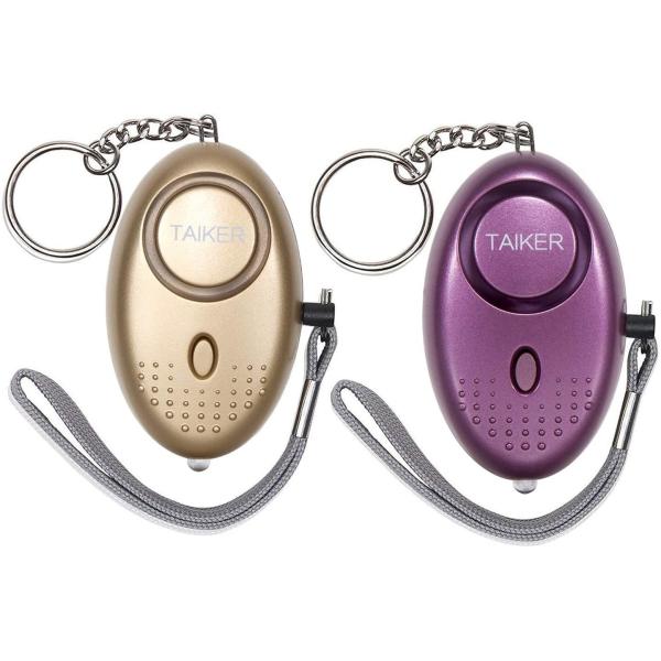2.39 Ounces Personal Security Alarms Gold Purple Elderly SOS 140db