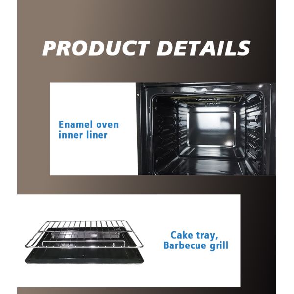 Built In Electric Oven Incorporating Easy Access Door and Ergonomic Handle Design Enhancing User Convenience and Safety