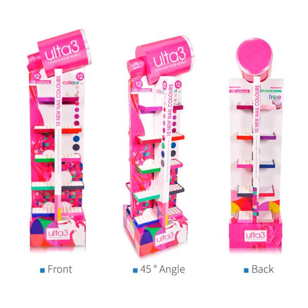 Economical Pink Innovative POS Displays For Nail Polish Selling